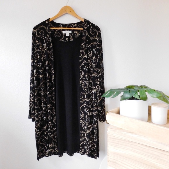 Black Dressy Print Duster Jacket | Poshmark